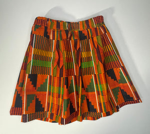 Kente Pleated Skirt